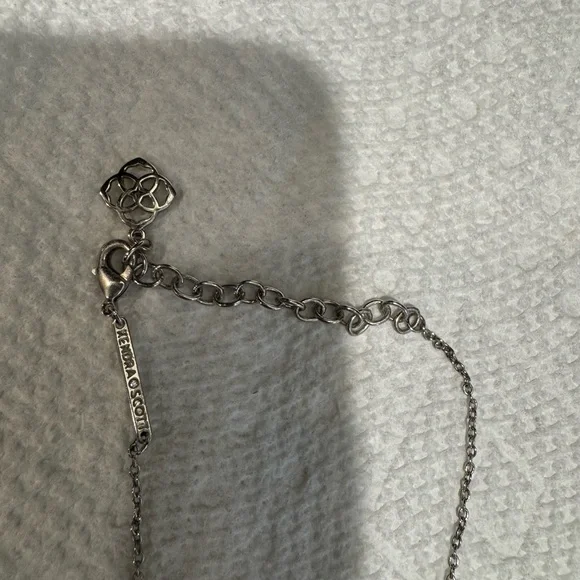 Kendra Scott Silver Necklace with White Stone - Picture 3 of 3